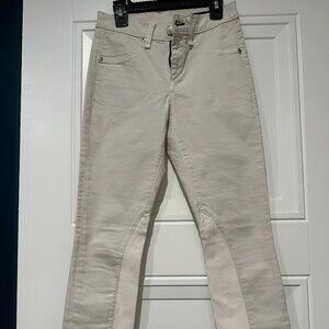 Rag & Bone Women's Cream/White Lamb Leather Jodhpur Skinny Jeans